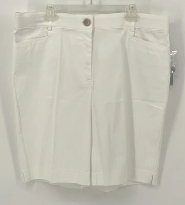 Pantalones cortos Studio Works blancos para mujer talla 18 bolsillos con botones con cremallera nuevos con etiquetas Foto 1 de 4