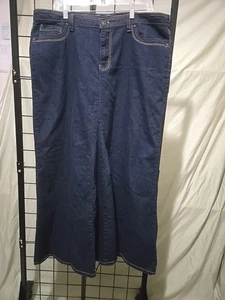 Ashley Stewart Damen Plus 16W Bleistift Schlag Rock blau Stretch Taschen Denim - Bild 1 von 5