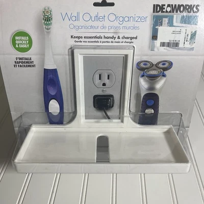 Nuevo organizador de salida de pared Ideaworks blanco fácil de instalar cepillos de dientes afeitadoras  Foto 1 de 4