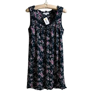 Eileen West Women's Sleeveless Black Floral Nightgown Size S - Picture 1 of 10