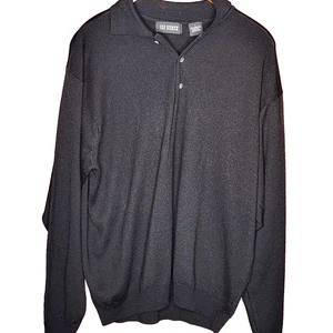 111 State Men's Sweater Black Merino Wool Sweater Pullover Size L Soft And Warm - Picture 1 of 4