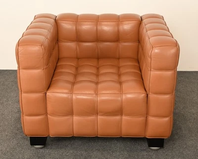 Sillón de cuero Kubus de Josef Hoffmann para Wittmann, años 80 Foto 1 de 4