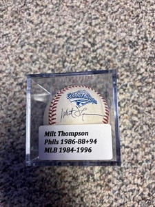 Milt Thompson Autographed 1993 World Series Baseball, Phillies - Picture 1 of 6