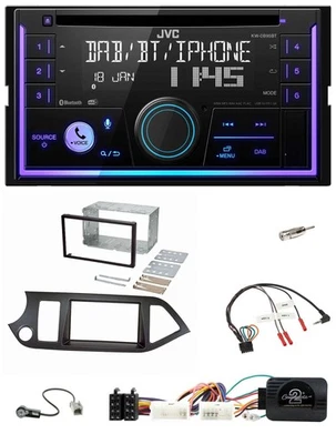 JVC Lenkrad USB 2DIN DAB Bluetooth CD Autoradio für Kia Picanto ab 2011 Start-St - Bild 1 von 4