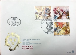 13# Sellos Primeros Días Austria - FRESCOS BARROCOS - Anton Franz MAULP - 1968 - Imagen 1 de 2