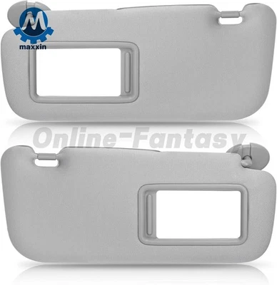 Sun Visor Left Driver+Right Passenger Gray W/Mirror For Toyota Corolla 2009-2013 — 第 1/4 张图片