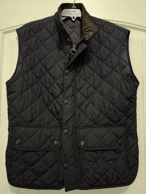 *BARBOUR* QUILTED VEST LOWERDALE GILET POCKETS MENS BLACK MINT LARGE EUC - Image 1 of 4