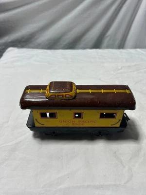 MARX O O27 Gauge Tin Litho Yellow/Brown Union Pacific Caboose #3824 LT-19 - Image 1 of 4