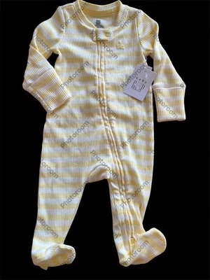 Baby Gap Nuevo con Etiquetas Amarillo Rayas Acanalado Algodón/Poliéster Doble Cremallera Footie-0-3Mos Foto 1 de 4