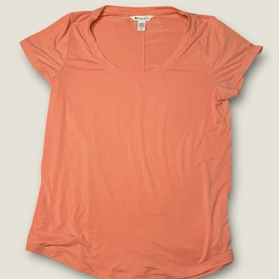 Camiseta Athleta Stratus II Talla S Salmón Manga Corta Cuello Redondo Pullover Elástico Foto 1 de 4