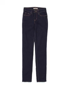 LEVI'S Womens 312 Shaping Slim Jeans W25 L34 Navy Blue Cotton CB12 - Picture 1 of 3