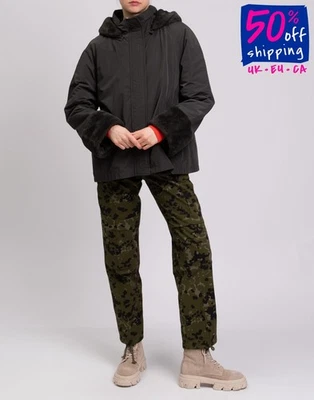 RRP €363 TOY G Jacket Plus Size 47 XL Green Faux Fur Lined Hooded Zip Closure - Image 1 of 4