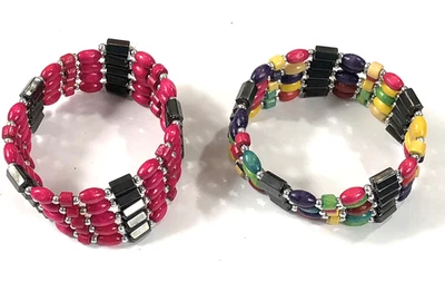 Pulsera envolvente magnética con cuentas 36 pulgadas de largo - Lote de 2 Foto 1 de 4
