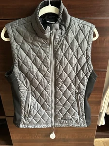 Marmot Quilted Puffer Vest Womens Sz L Full Zip Stretch Side Gray - Picture 1 of 4