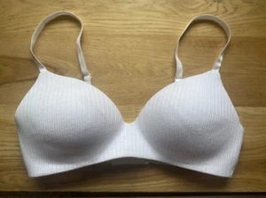 Victoria's Secret Cotton Bra White 36D T-Shirt Lightly Lined Wireless - Picture 1 of 5