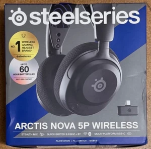 STEELSERIES ARCTIS NOVA 5P WIRELESS MULTIPLATFORM GAMING HEADSET PC/ PS5 SWITCH - Picture 1 of 1