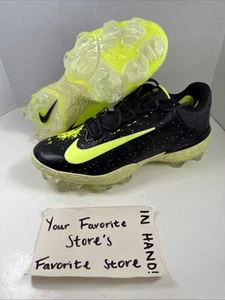 Nike Alpha Huarache Elite 4 Low MCS Baseball Black/Lime FV6096-001 Men's Size 12 - Picture 1 of 6