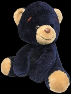 Vintage Animal Fair schwarzer Teddybär Plüschtier Stofftier hellbraun Gesicht Ohren sitzt 034 - Bild 1 von 6