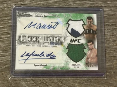 2012 Topps UFC Bloodlines Lyoto Machida Mauricio Rua Relic Dual Auto /10 SP RARE - Image 1 of 2