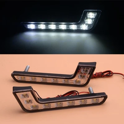 L Shape Waterproof LED 12V Car Daytime Running Light DRL Lamp Fog - Image 1 of 4
