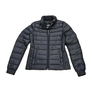 Hollister Women’s Ultimate Down Black Warm Winter Full Zip Puffer Jacket Coat XS - Picture 1 of 6