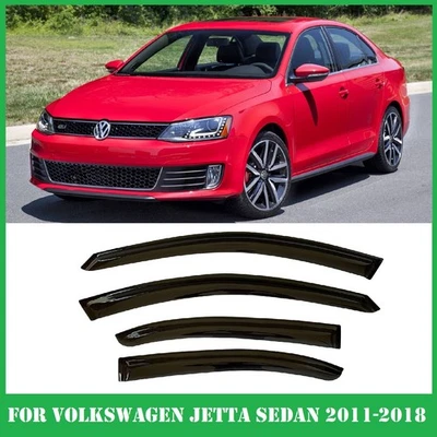 Viseras de ventana tintadas deflectores protectores de lluvia para Volkswagen Jetta sedán 2011-2018 Foto 1 de 4