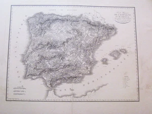 España.mapa Engraved Original.bory St Vincent.paris 1812 - Picture 1 of 1