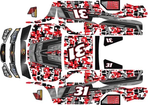 Losi 5ive T HPI   wrap decals stickers Red Digital Camo BIG FLEX ROVAN HOONAGE - Picture 1 of 1