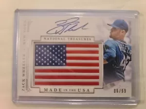 2014 National Treasures Made in the USA Zack Wheeler Autograph Patch 6/99 Mets - Picture 1 of 2