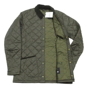 Barbour Men's Olive Green Checked Pattern Heritage Liddesdale Quilted Jacket - Picture 1 of 7