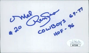 Mel Renfro Dallas Cowboys Signed 3x5 Index Card JSA Authenticated - Picture 1 of 2