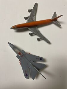 Vintage Matchbox F132 Military Jet Plane and Lintoy Boeing 747 Gray Die Cast