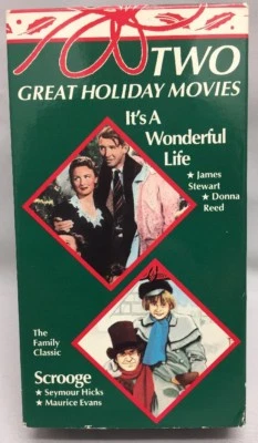 VHS Box Set Two Great Holiday Movies: Its a Wonderful Life Scrooge James Stewart - Image 1 of 4