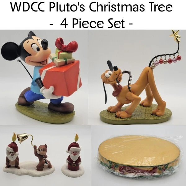 3セット新品！◆WDCC ◆／Pluto's Christmas Tree Disney WDCC Pluto's Christmas Tree 4 Piece - Pluto - Mickey - Base