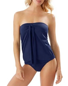 Tommy Bahama 281908 Pearl Sarong Bandini Swim Top in Mare Navy, Size Medium - Picture 1 of 3