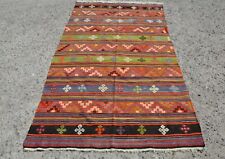 Anatolian Turkish Wool Kilim Carpet Rug, Handmade Old Rustic Rugs, 6x11