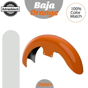 Baja Orange 19" Reveal Wrapper Hugger Front Fender Fits 2009+ Harley Touring - Picture 1 of 9