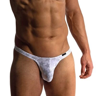 Manstore M2421 Tower String mens underwear thong brief enhancing pouch stars - Image 1 of 2