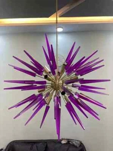 1950's Mid Century Murano MultiColor Cube Sputnik Italian Ceiling Light Fixture - Picture 1 of 11