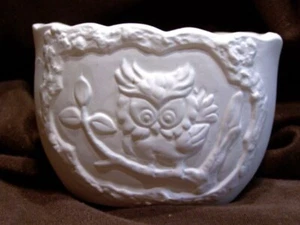 Cuenco de caramelos Owl Planter 4" x 5,5" bisque de cerámica listo para pintar - Imagen 1 de 3