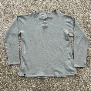Duckworth Polaris Henley Long Sleeve Shirt Size Medium Gray Merino Wool Blend - Picture 1 of 7