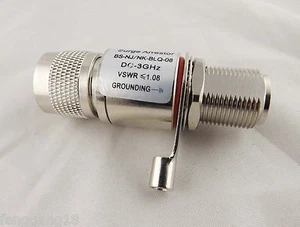 Conector de RF N macho a hembra 0-3 GHz protector contra sobretensiones coaxial pararrayos - Imagen 1 de 5