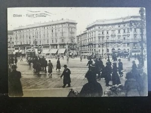 Cartolina Milano Piazza Cordusio Animata C526 - Foto 1 di 1