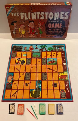 1961 Transogram The FLINTSTONES Stoneage Board Game Fred Wilma Barney Betty Dino - Image 1 of 4