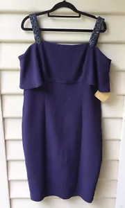 Anthea Crawford Blue Dress NWT Sequins 14 L Sheath Lined Party Formal Occasion - Bild 1 von 9