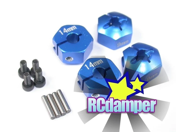 ALUMINUM 14MM x 9MM HEX DRIVE ADAPTER B 4PCS AXIAL 1/10 EXO RR10 BOMBER - Image 1 of 1