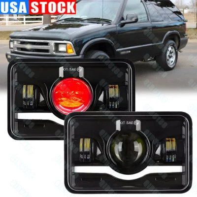 Faros LED negros de haz alto/bajo de 4x6" para Chevy S10 Blazer 1994 1995 1996 1997 Foto 1 de 4