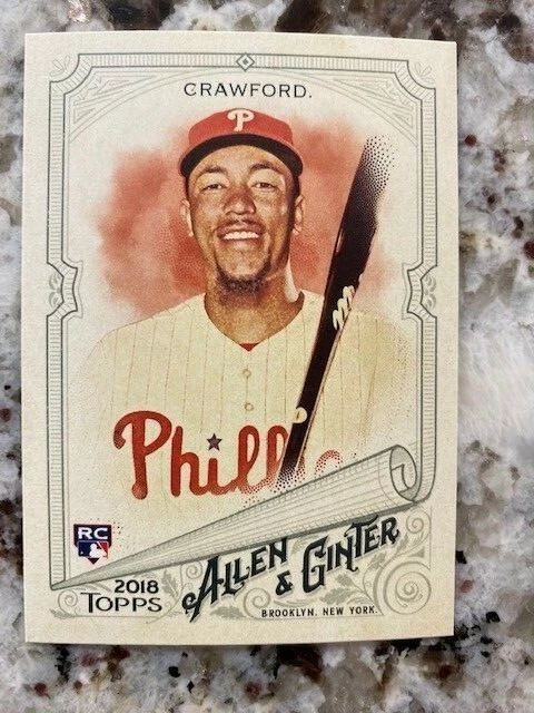 2018 TOPPS ALLEN GINTER BASE ROOKIE CARD PHILADELPHIA PHILLIES JP CRAWFORD #127 - Image 1 of 1