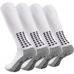Ultrafun 4 Pairs Soccer Socks Knee High Non Slip One Size, White New In Package - Picture 1 of 4