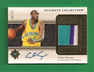 CEDRIC SIMMONS 2006-07 Ultimate Collection Rookie Auto Patch #URAP-CS 11/25